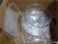 2 boxes clear glass items