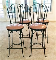 4 Wrought Iron Counter Stools