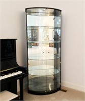 Modern Black Lacquered Corner Display Cabinet #2