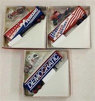 7- Winross Democrat Semi Trucks NIB