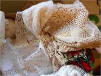 Box of doilies, table runners, etc.