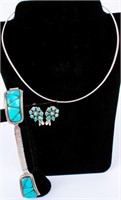 Jewelry Sterling Silver Necklace, Earrings +