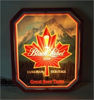 Vintage Canadian Black Label Beer Adv. Sign