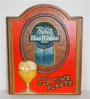 Vintage Pabst Blue Ribbon Old Time Beer Plaque