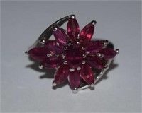 Sterling Silver Ring w/ Rubies
