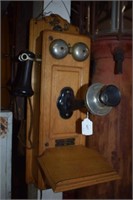 Antique Kellogg Telephone in Oak Case w/