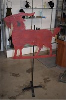 Vtg Metal Painted Goat Sign on Stand