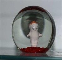 Rare John St. Clair Kewpie Doll Glass Paperweight