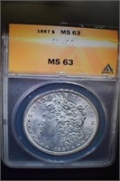 1887 Morgan Silver Dollar MS 63