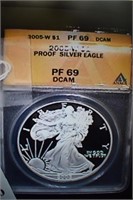 2005 $1 Proof Silver Eagle PF 69