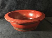 Large Red Wooden Bowl