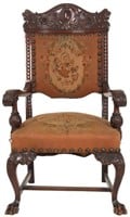 Griffin Carved Mahogany Dining Armchair