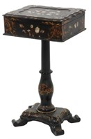Black Lacquer & Mother of Pearl Sewing Stand