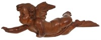 Carved Winged Putti Hanging Figure