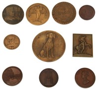 10 Assorted Bronze And Copper Medallions