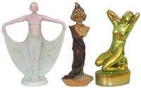 3 Nouveau Pottery Female Figures