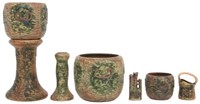 6 Pcs. Roseville "Imperial I" Pattern Pottery