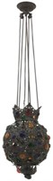Gothic Jeweled Pull Down Hall Lamp