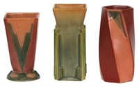3 Pcs. Roseville Pottery Futura Vases