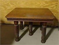 Oak dining room table with rope twist legs