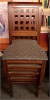 set of 4 GAR stacking upholstered seat wood framed