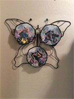 W.M.G. 3 Plate Butterfly Collection w/ Rack