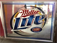 Miller Lite mirrored sign, 52"x40.5"