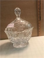 Cut Glass Pineapple Candy Bown w/ Lid