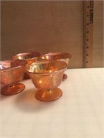 Set of 4 Carnival Glass Desert Cups
