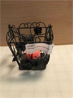 Metal Butterfly Basket Candle Holder