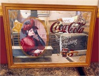 Coca-Cola mirrored sign, 24.5"x18"