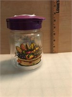 Plastic Purple Lid w/ Fruit Basket Container