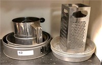 lot with flour sifter, square food grater &