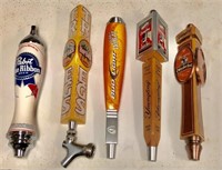 (5) assorted tap handles Troegs, PBR, Bud Light &