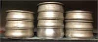 (10) proofing pans, 4 lids, 8" diameter