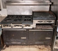 Garland 6 burner range with 24" flat top and