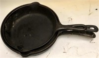 lot of 3 cast iron fry pans 1 being Wagner No. 6