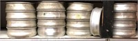 (17) aluminum proofing pans, 8" diameter