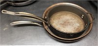 (3) assorted fry pans, aluminum, 12.5" & 10"