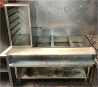 Stainless Steel 4 well steam table with left side