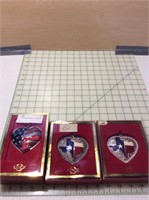 2 - Texas Heart Ornament/ 1 - US Flag Heart