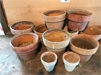 Large lot of terracotta pots