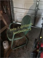 antique metal lawn chair-green paint