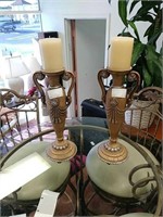 2 decorative candle holders