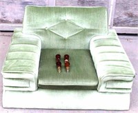NICE TWO CUSHION DIVAN AND MATCHING CHAIR.