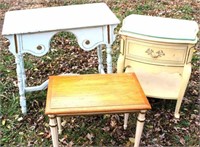 3PIECE SET.  A BED SIDE TABLE, A END TABLE