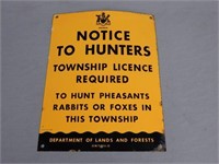 1956 NOTICE TO HUNTERS SSP SIGN