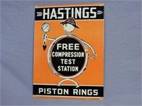 HASTINGS PISTON RINGS EMBOSSED SST SIGN
