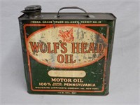 RARE WOLF'S HEAD OIL U.S. GAL. CAN