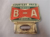 B-A BOWTIE "COURTESTY PAYS" LICENSE PLATE TOPPER